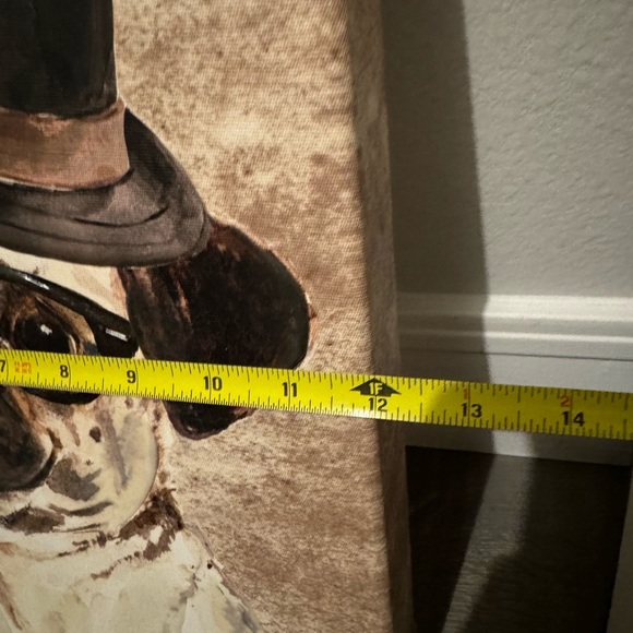 Pug in Fedora Painting on Canvas by Kathryn White 12" x 16" - Picture 6 of 7